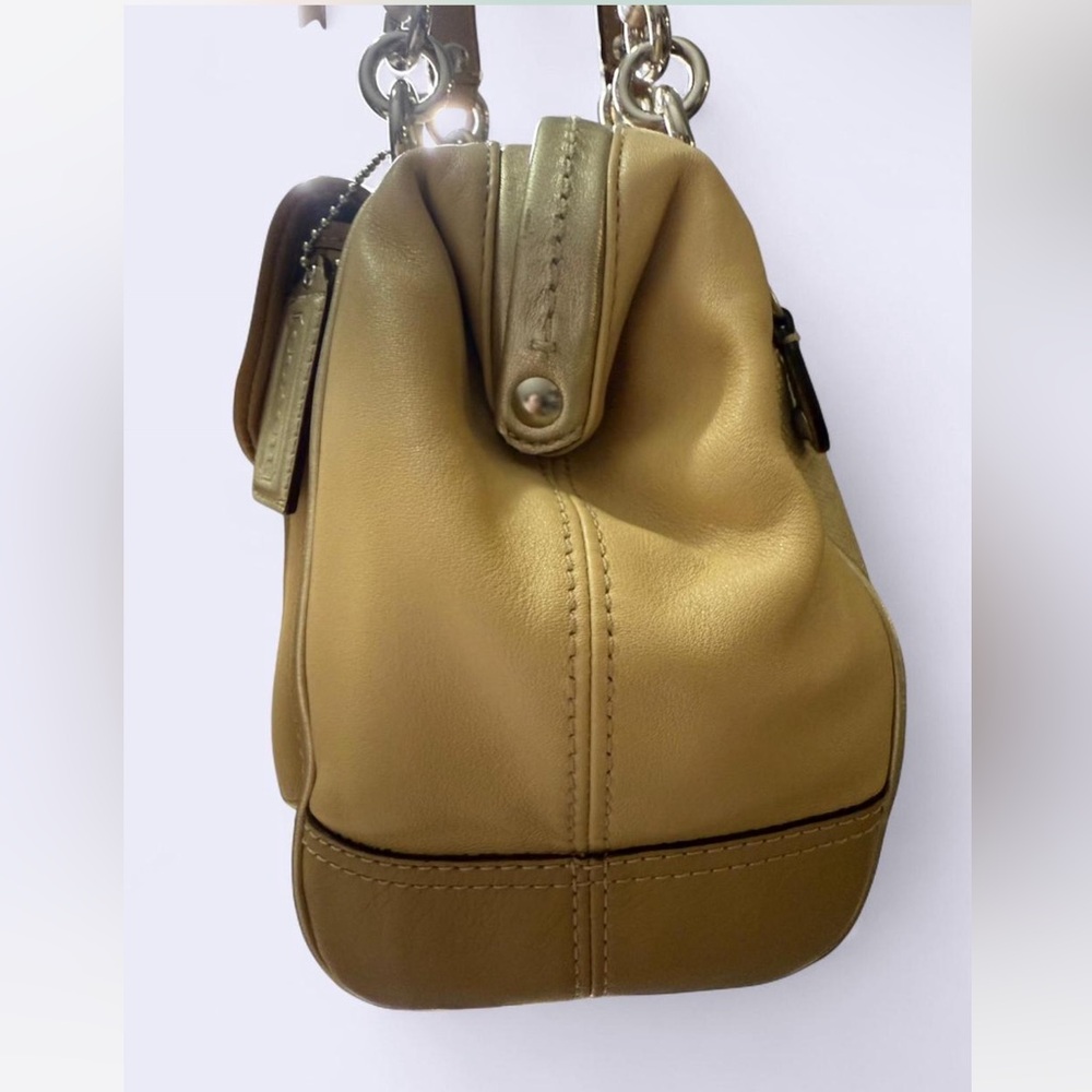 Coach Bonnie Frame Lady Bag Straw and Tan Leather Handbag 2008 - Picture 7 of 7